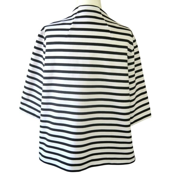 Chico’s Black & White Striped Ponte Jacket Size 1 (Fits Women’s 8) - Picture 8 of 11